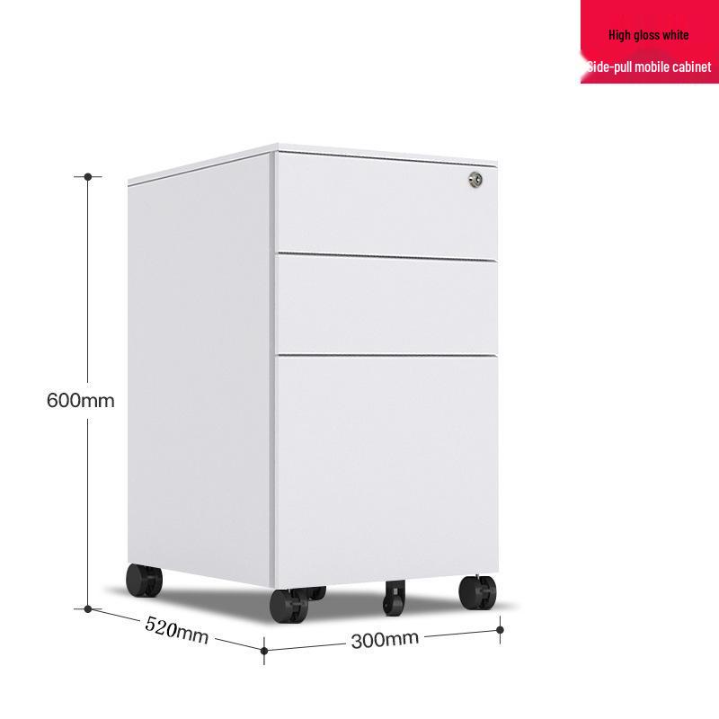 Autumn White Three-Drawer Mobile Steel Cabinet