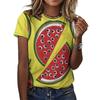 Women's Fruit and Watermelon 3D Printed T-shirt, Round Neck Short Sleeve T-shirt, Harajuku Y2K Large T-shirt, Women's Clothing