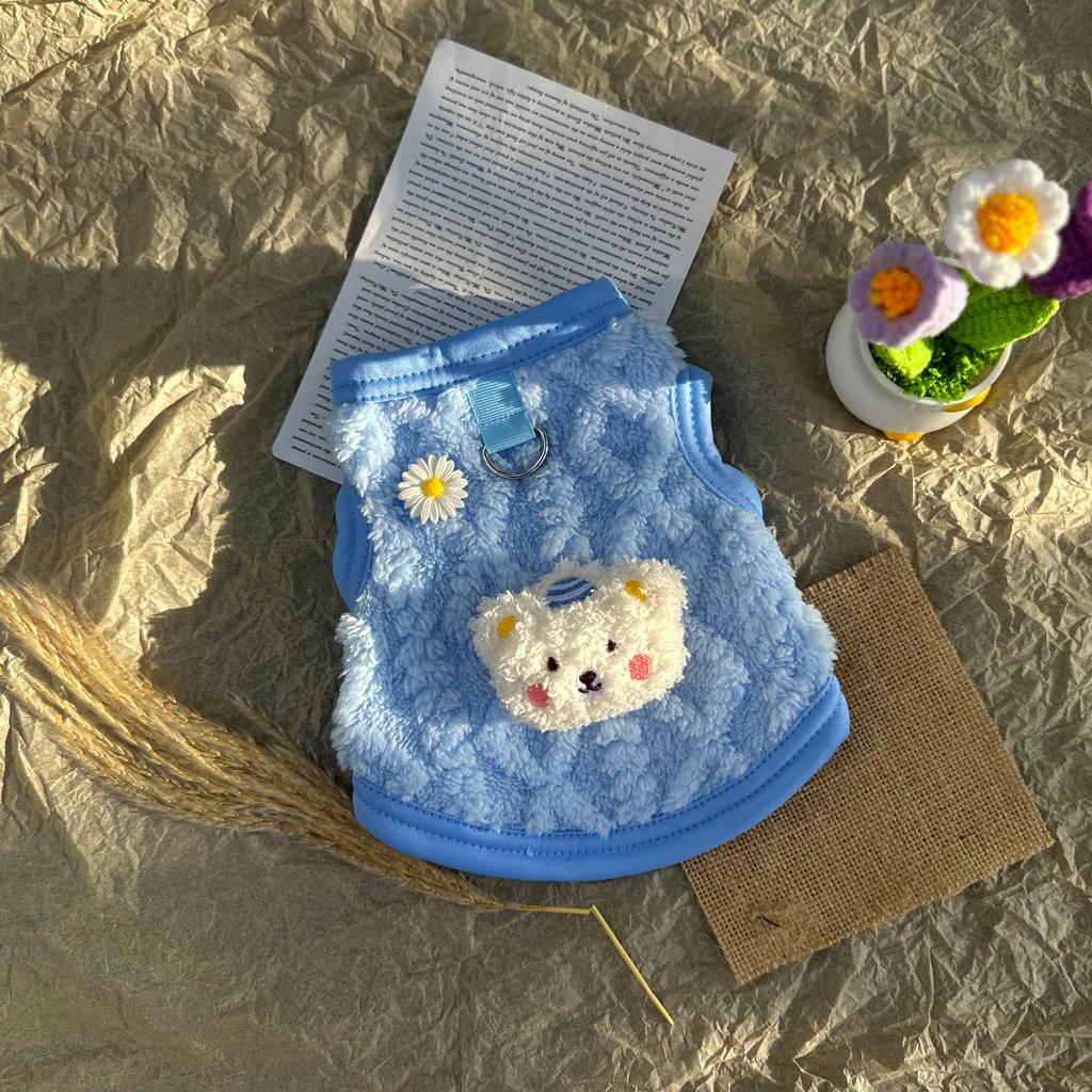 Dog cat clothes winter vest pet clothes warm cute cartoon Bigbear teddy puppet pet clothes