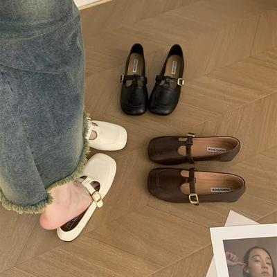 Дизайнерские нишевые туфли с мелким вырезом, на плоской подошве, кожаные, женские, осенние, французские ретро одинарные туфли, лоферы на мягкой подошве, туфли Doudou