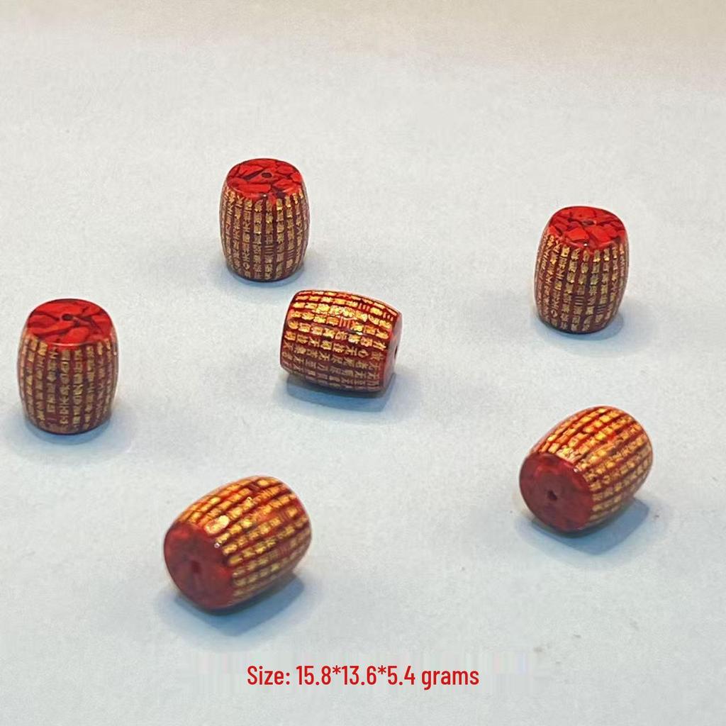 Original Gold-Plated Cinnabar Turtle Shell Fu Plaque and Gourd Pouch Accessories