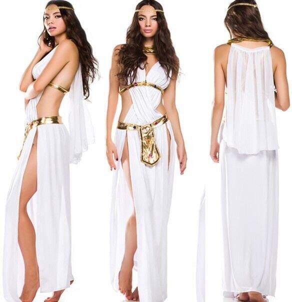 Костюм греческой богини, белое египетское платье принцессы, воин, Хэллоуин, косплей
