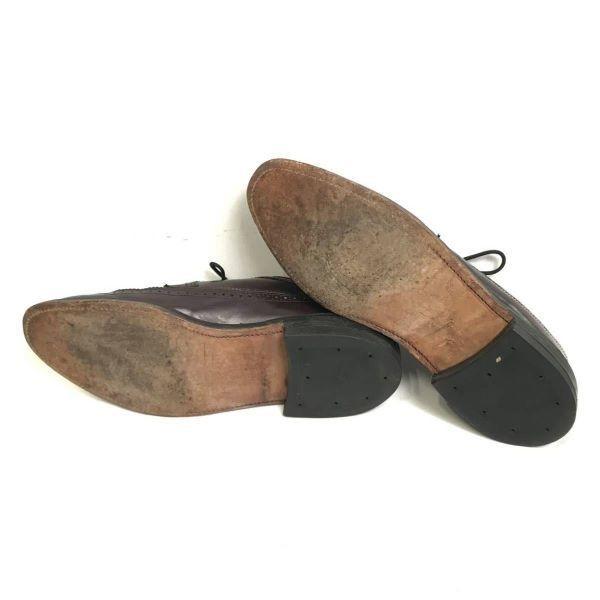 Винтажные туфли дерби с длинным крылом 70-80-х годов, рант Goodyear, красно-коричневые, размер 10D/B 27.0-28.0(ИСПОЛЬЗОВАЛ)