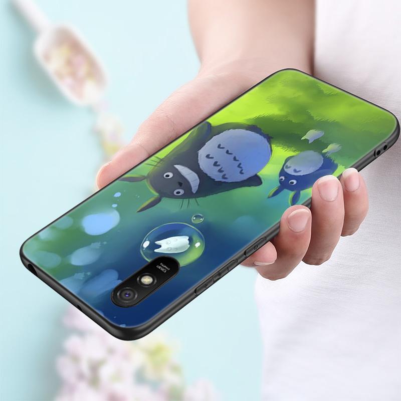 Силиконовый чехол для телефона Anime Studio Ghibli Тоторо для Xiaomi Redmi Note 11 10 9 8 Pro 11T 10T 10S 9S 8T 9 9A 9C 9T, черный мягкий чехол