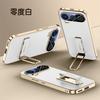 Чехол-щит для Honor 600 и Honor 600 Pro с защитой всей камеры, ремешком-держателем для пальцев, металлической подставкой, крышкой из веганской кожи
