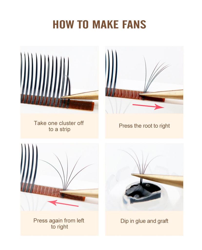 NATUHANA 5D Super Soft Fairy Lash Extensions - Non-Scattering Multi-Pick Single Strands.