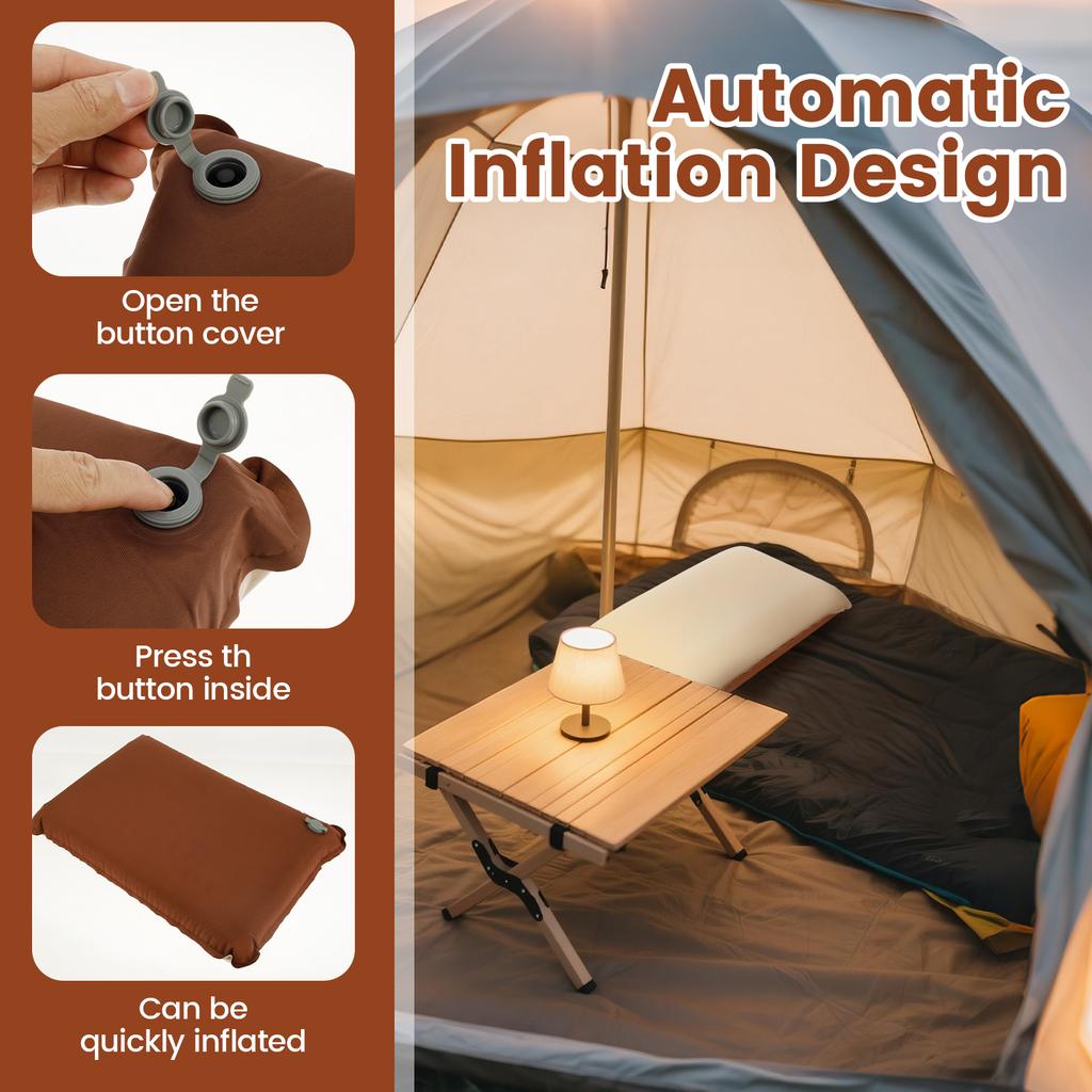 Portable Camping Pillow Ultralight Inflatable Pillow with Storage Bag Compressible Folding Air Cushion for Camping Traveling