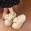 2024 Новые хлопковые тапочки женские осенне-зимние модные с бантом водонепроницаемые плюс ворс толстый низ увеличение сопротивления хлопка