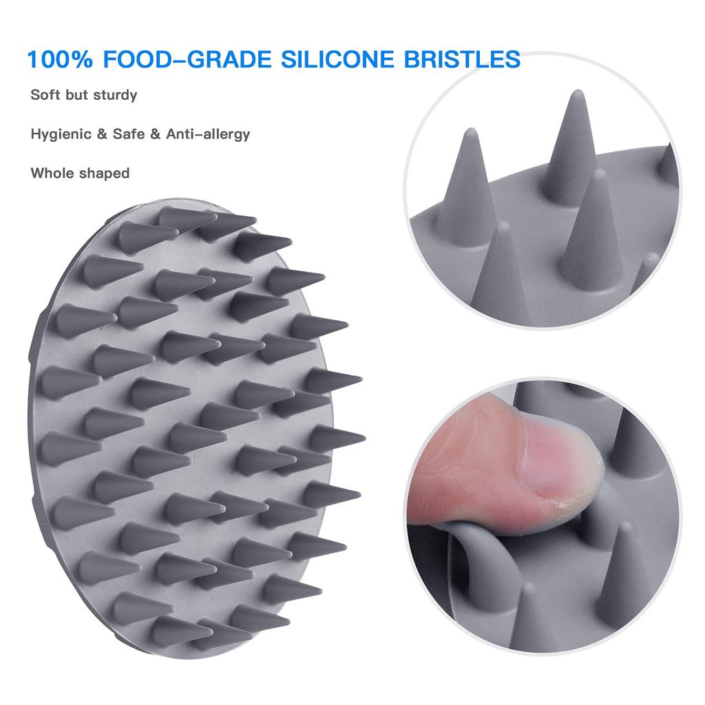 INNERNEED Шампунь 46 Щетка для кожи головы для очищения кожи головы и сухая и влажная щетка для кожи головы для расчесывания волос с унисекс-щеткой, силиконовая, мягкая, с длинными зубцами