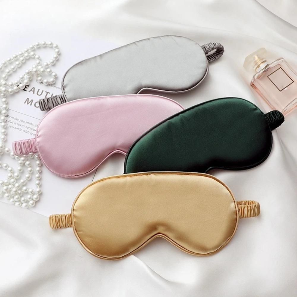 Breathable Sleep Mask Polyester Breathable Eye Mask Simulation Silk Eye Mask Travel Use