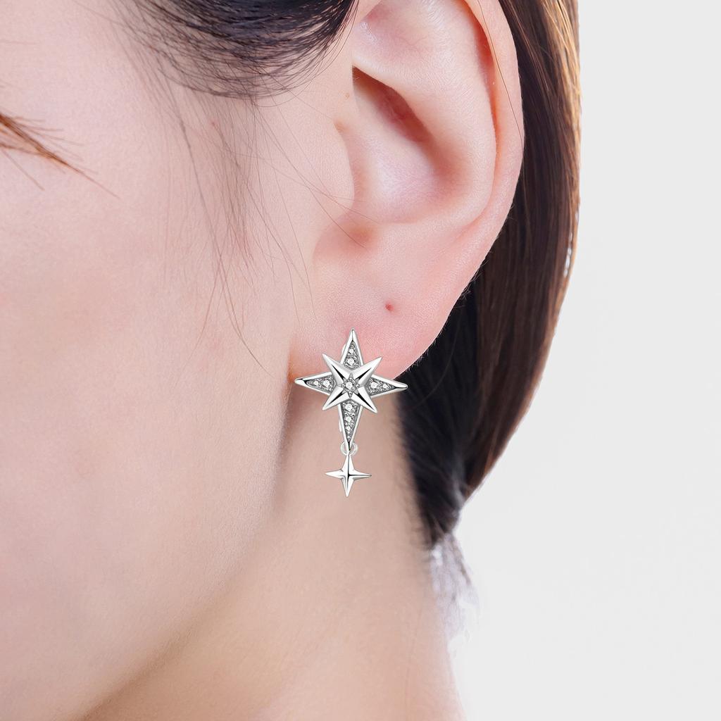 Orstarry 925 Silver Asymmetric Starry Earrings Original Jewelry Drop Earrings Women Jewelry Party Anniversary Gifts