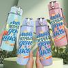 1PC Happy Mother Day Lettering Art 750ml Color Plastic Sports Water Bottle Leakproof Flip Straw Lid Suitable for Sports Office Home Use