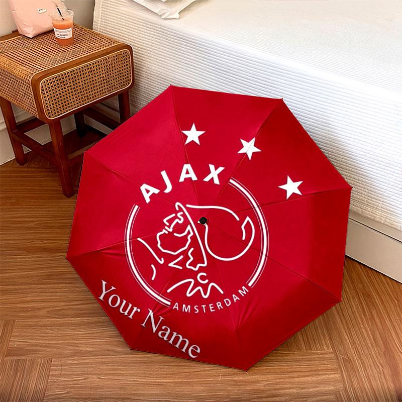 1 шт. Автоматический складной зонт - AFC Ajax, узор с индивидуальным названием, портативный и складной дизайн с 8 спицами, Рождественские и Дни рождения
