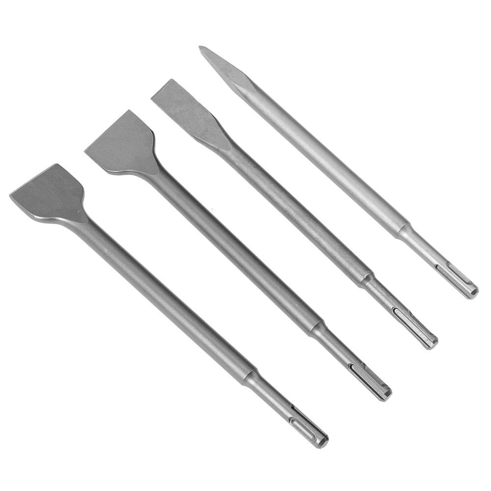 4pcs Round Shank Chisel Bit Set SDS Plus Shank Electric Hammer Bit For Concrete Structure