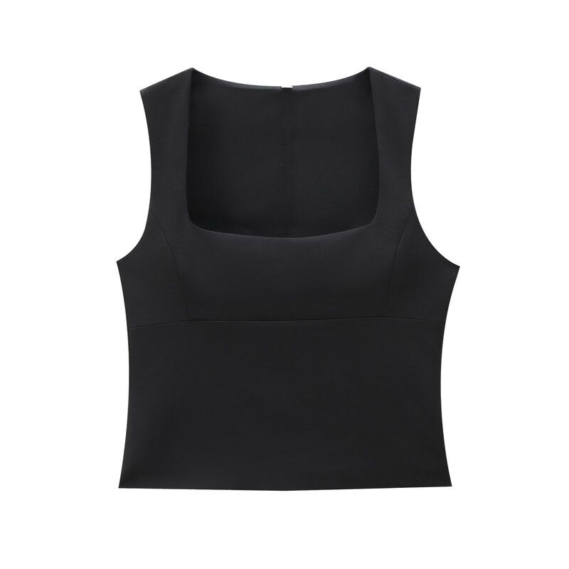 Fashion Style 2024 Spring New Arrival Women's Clothing Stylish Slim-Fit All-Matching Short Square Collar Stretch Tops 2745777