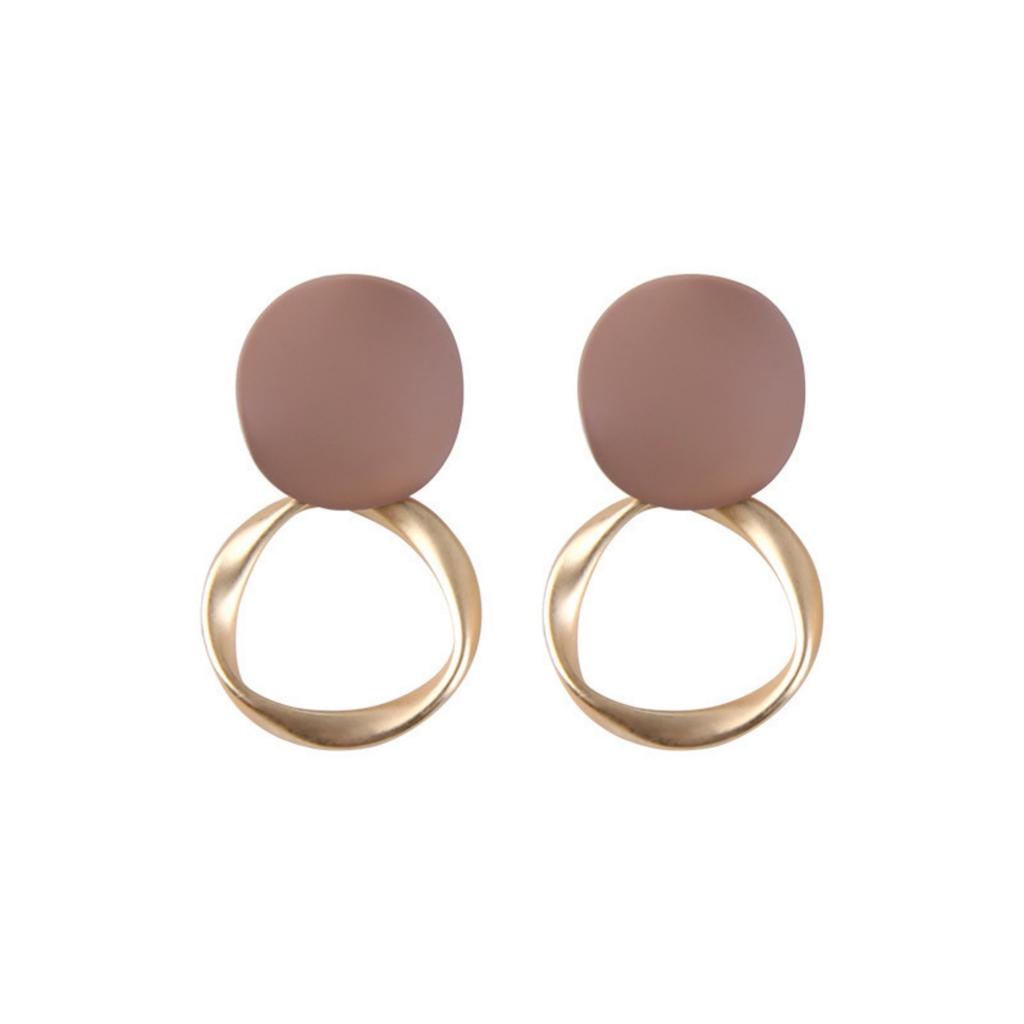 Temperament Geometric Red Enamel Drop Earrings For Women Retro Square Imitation Pearl Flower Heart Round Earrings Luxury Jewelry