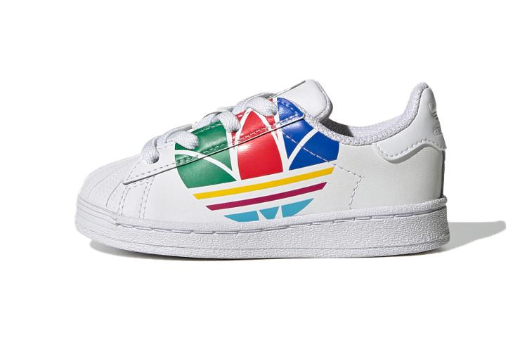 adidas Originals Superstar Pure EI TD Противоскользящая Амортизация Низкие Кеды для Скейтборда Белые Красные Зеленые FW4017