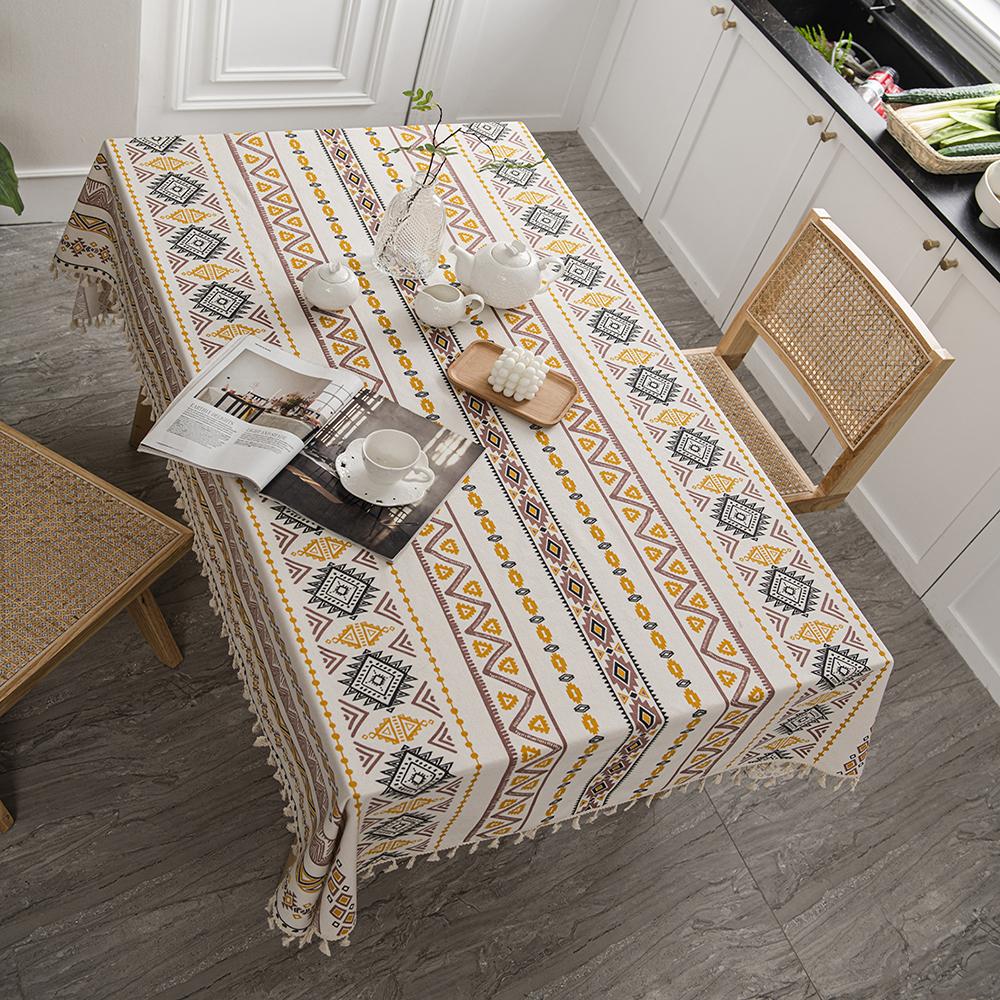Скатерть в стиле бохо, масло- и водостойкая, скатерть для столовой, скатерть для кемпинга, свадьбы, вечеринки