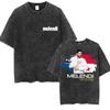 Rapper Melendi Album  Vintage Washed Merch TShirts Men Punk Hip Hop Short Sleeve T Shirt Yk Unisex Gothic Clothing Tshirt