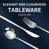 24 шт. Набор столовых приборов из нержавеющей стали, золотые вилки, ножи, чайные ложки, столовая посуда, столовые приборы, кухонные принадлежности для вечеринки в отеле, подарок