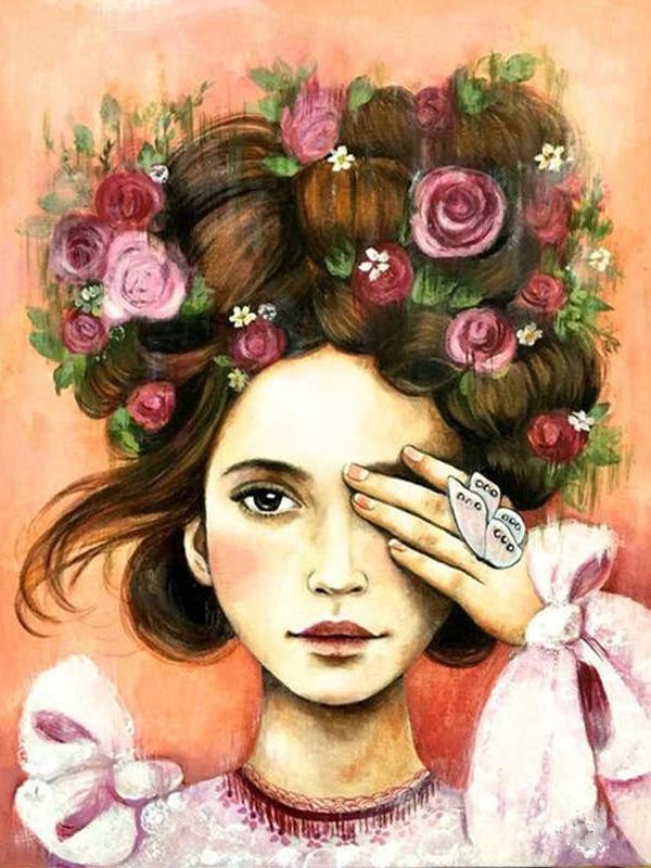 5D DIY Алмазная мозаика Бабочка Полная дрель Квадратная девушка Алмазная вышивка Цветок Рукоделие Мозаика Искусство Декор для дома