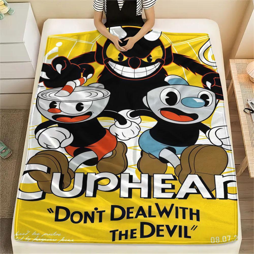 Cuphead Vintage Stars Blanket, High quality Comfortable for All Seasons, Home Decor, Warmth and Comfort