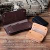 [Bees3Lab] Wallet Mini Wallet Tracker Wallet Short Leather JEANS (Custom A Ring Medium Brass, Black) WP50291-Amid WP52891-Amid 7.3cm x 11cm