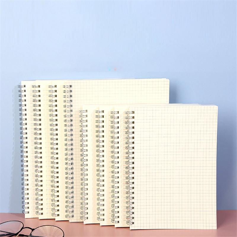 A5/B5/A4 Spiral Coil Notebook Horizontal Grid Blank Notepad Frosted Student Diary Sketchbook School Supplies Stationery