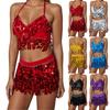 2 Pieces, Bra With Sequined Tassels, Fringed Top, Belly Dance Skirt, Carnival, Club, Costumes