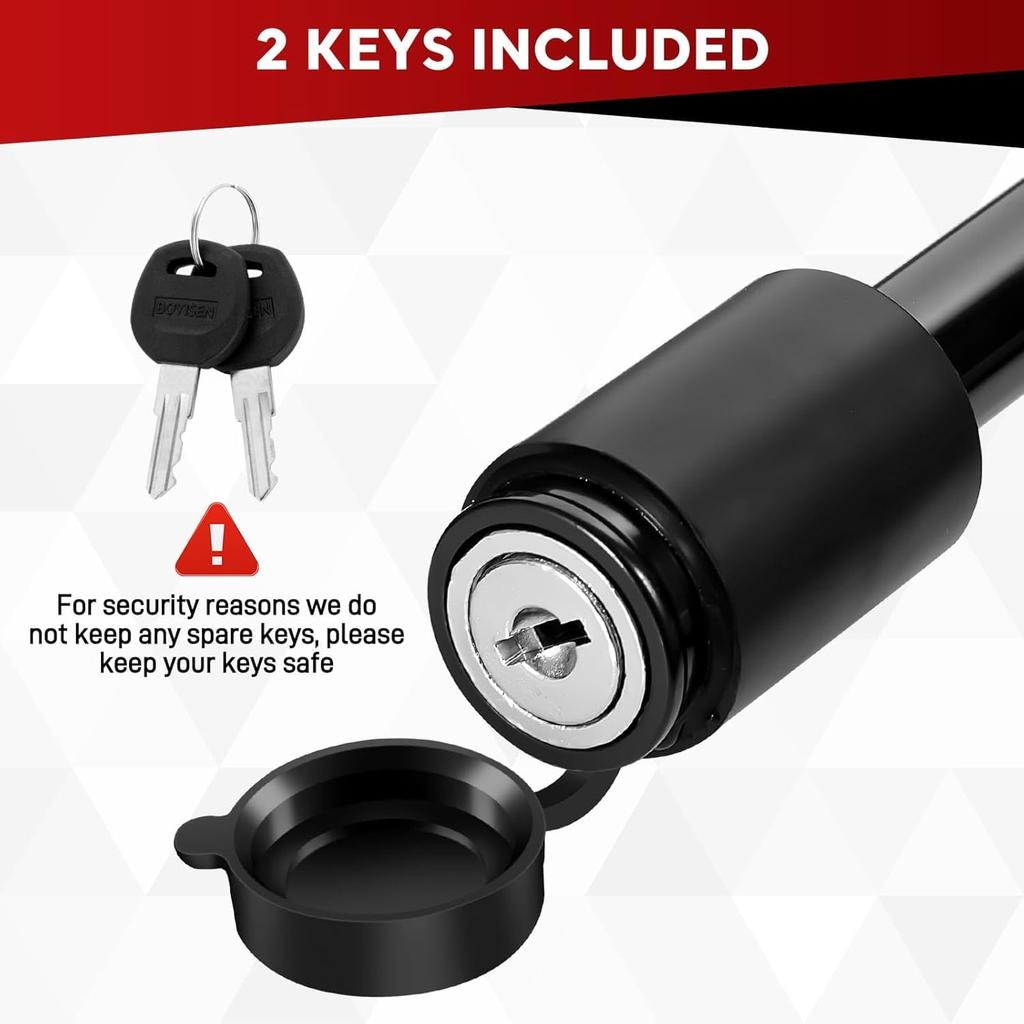 BOYISEN Trailer Hitch Pin Lock - 2" Locking Receiver Hitch Pin For Class III/IV Hitches With 5/8" Pin, Receiver Hitch Locking Pin With 2 Keys, Easy