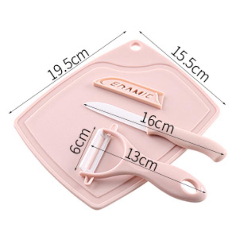 Кухонный набор из трех предметов, керамический набор ножей для фруктов, мини-пластиковая разделочная доска, нож для чистки овощей, бытовой маленький нож, кухонные гаджеты