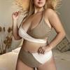 Women's Large Size Colorful Straps Bikini Summer Beach Collision Swimsuit Sports Beach Plus Size Swimsuit Sets