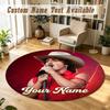 Round Rug Custom NameBenson Boone Pattern Non Slip Carpet Home Floor Decor