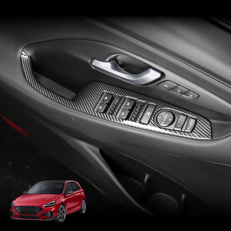 Для Hyundai I30/I30 N 2017-2025 Автомобильный Тюнинг Карбоновое Волокно Центральная Консоль Кнопка Стеклоподъемника Рычаг КПП Крышка Воздуховода Аксессуары LHD