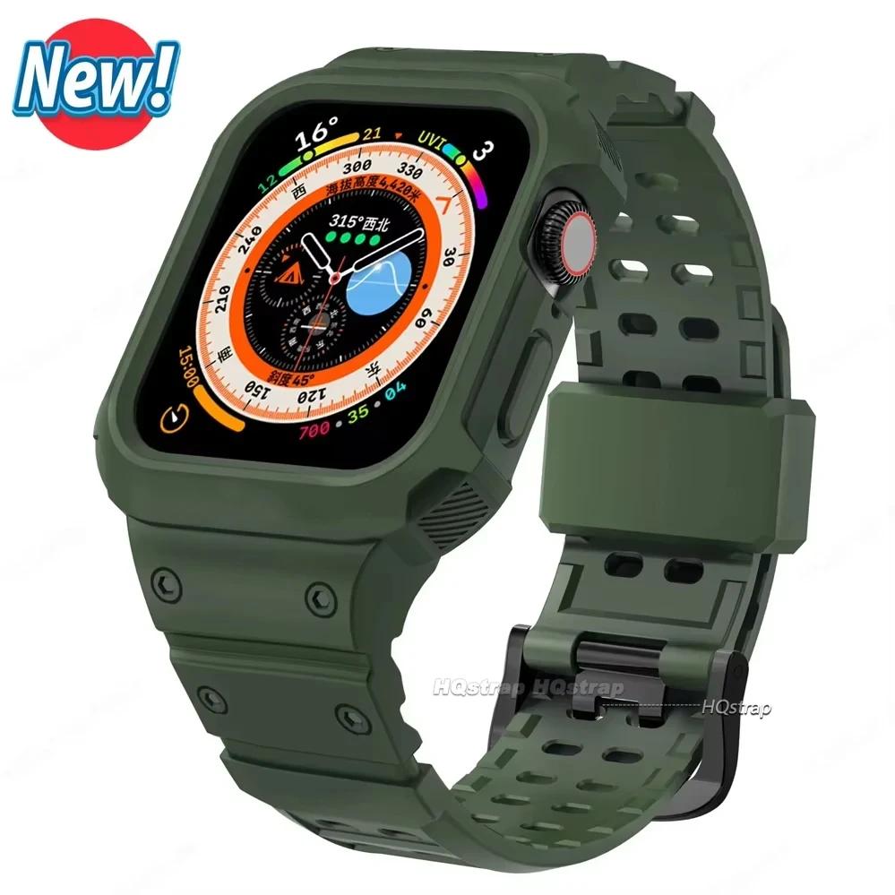 Чехол для ремешка Apple Watch 44 мм 45 мм 49 мм 42 мм 40/38 Ремешок для часов Iwatch 7 8 6 5 4 SE Защитная крышка из ТПУ Силиконовый браслет
