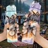 1PC Wolf Pack Forest Night Print 750ml Color Plastic Sports Water Bottle Leakproof Flip Straw Lid Suitable for Sports Office Home Use