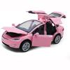 Литая игрушечная машинка Model X, 1 шт.:32-масштабная игрушечная машина с откидным механизмом, модель X90 из сплава Tesla, открывание двери автомобиля из сплава с подсветкой и музыкой, детские игрушки