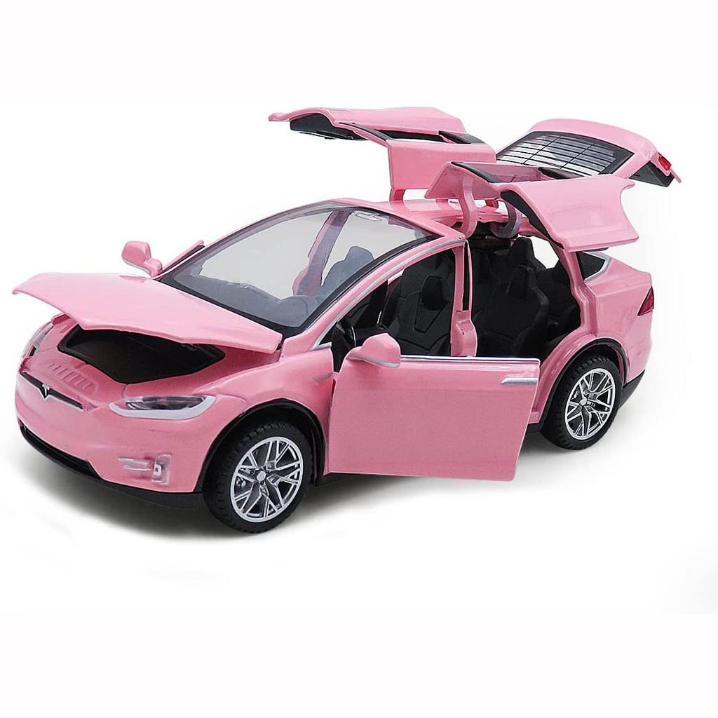 Литая игрушечная машинка Model X, 1 шт.:32-масштабная игрушечная машина с откидным механизмом, модель X90 из сплава Tesla, открывание двери автомобиля из сплава с подсветкой и музыкой, детские игрушки