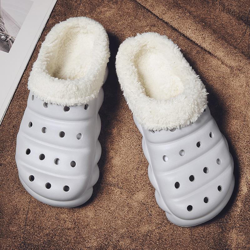 Модные тапочки для дома, мужские сандалии из хлопка Eva, пляжная обувь для отдыха, популярная модная дышащая обувь на платформе, теплая, плюшевая, повседневная обувь