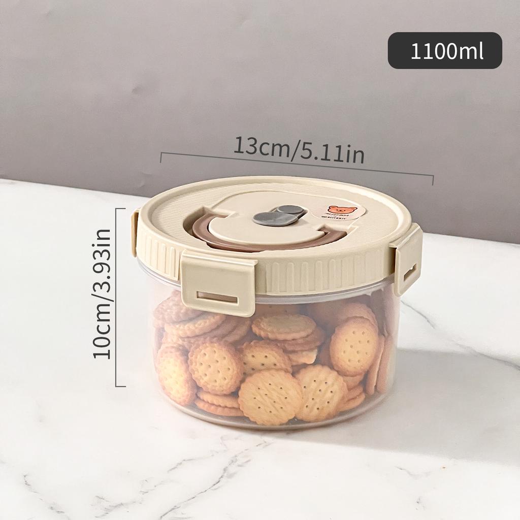 Plastic Cereals Storage Tank With Handle Moisture-Proof Pasta Snack Spice Container Sealed Food Storage Box Kitchen Organizer