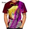 Anime Seven Deadly Sins 3d Printing T-shirt Men's and Women's Summer Fashion Casual Round Neck Short-sleeved Shirt Children Tees