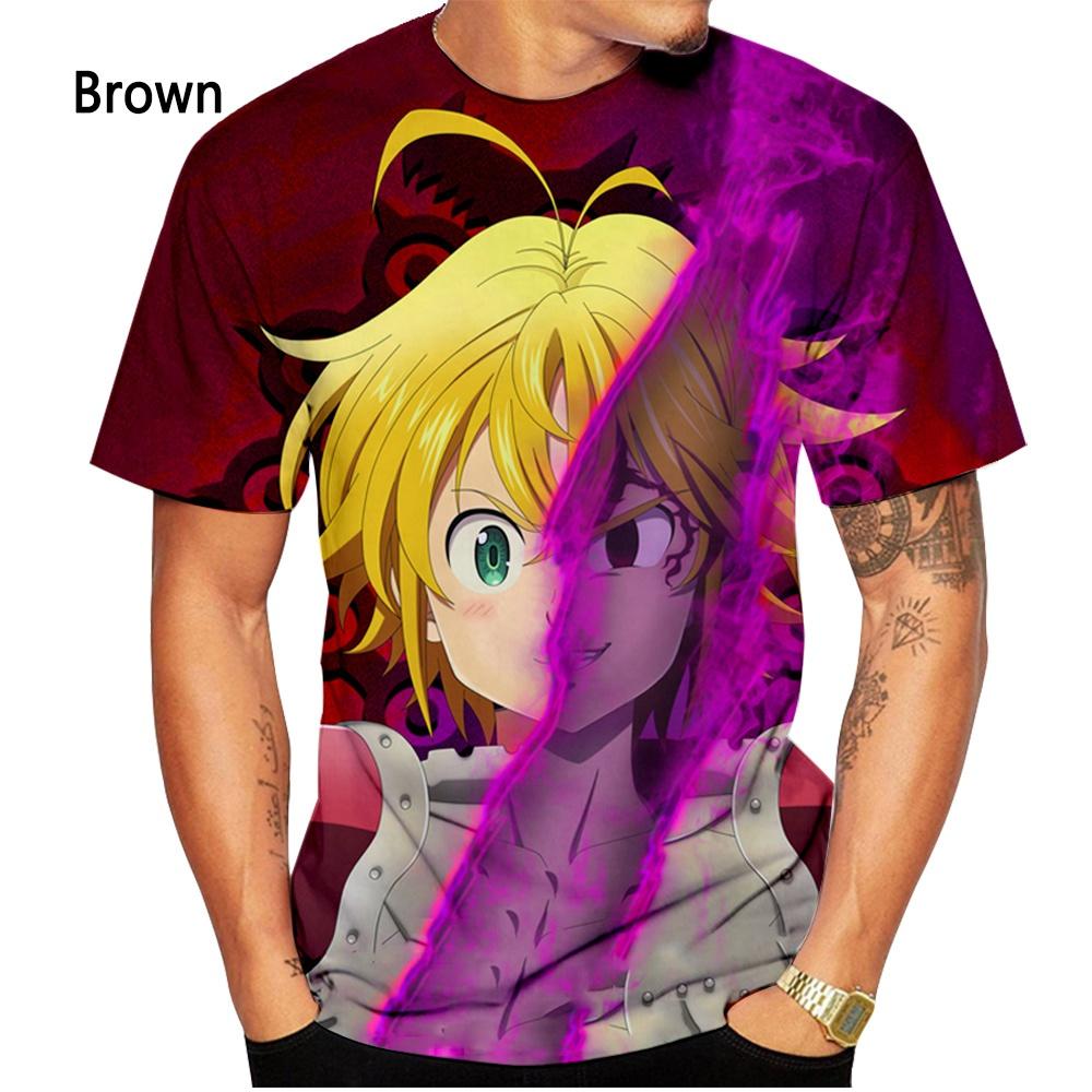 Anime Seven Deadly Sins 3d Printing T-shirt Men's and Women's Summer Fashion Casual Round Neck Short-sleeved Shirt Children Tees