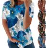 Women's Printed Short Sleeve Round Neck Retro Short Sleeve Summer Loose Tops Tops Women's Summer T-Shirts