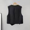 Women's V-neck Irregular Hem Short Suit Vest