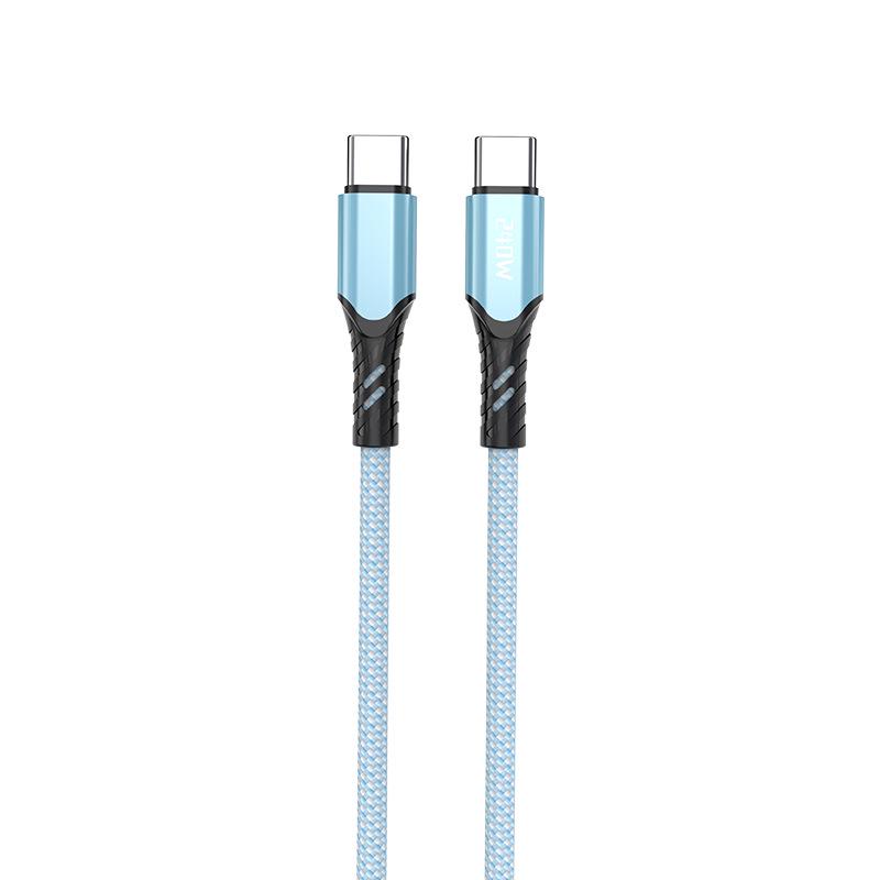 240 Вт Быстрая зарядка Плетеный двойной кабель Type-C для телефонов Apple, Huawei, Honor