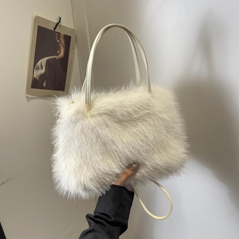 New Plush Bag Winter Women Fashion Handbags Cloud Faux Fur Purse Fashion Casual Women's Shoulder Bag Fluffy Bag