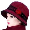 New Women Autumn Winter Hat Middle-Aged Mother Thick Warm Knitted Cap  for Women Elegant Wool Bucket Hat