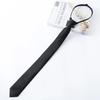Black Zipper Ties Retro Silky Narrow Women Men Neck Tie Slim Smooth Bow Tie Korean Style Simple Elegant All-match Trendy Tie