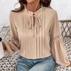 YYFS Women's Fashion Casual Fall Winter Solid Color Print Long Sleeve V-Neck Pullovers & Long Sleeves