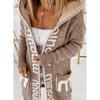 Women's Loose Long Cardigan Letters Embroidery Mid-length Sweater Autumn Winter Vintage Hooded Knitwear Knitted Coat